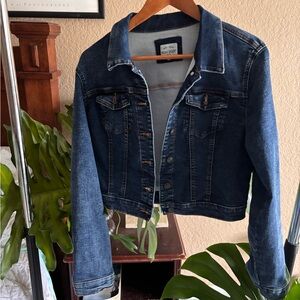 Blue Cropped Denim Jacket